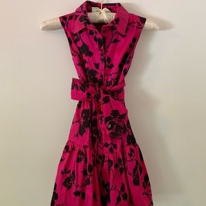 Carolina Herrera Girl Magenta and Black Shirt Dress